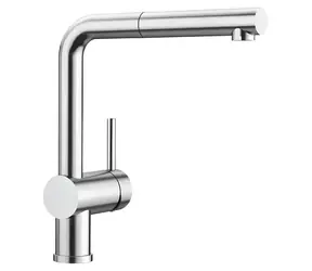 Blanco Dřezová baterie s výsuvnou koncovkou ocel / Dřezová baterie / výsuvná koncovka / otočné rameno 140°
