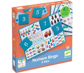 DJECO Hra Bingo 4v1 / Společenská hra / 4 varianty / od 4 let