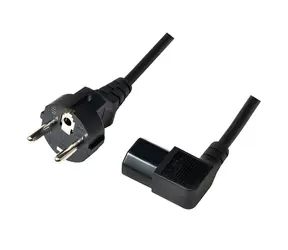 LogiLink napájecí kabel Schuko - C13 2m černá / Napájecí kabel / C13 zahnutý / VDE / 250 V / 10 A