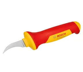 BOSCH Izolovaný nůž na kabely VDE / Nůž na kabely / zahnutá čepel / ocel S2 / izolace 1000 V