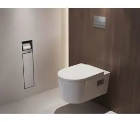 Hansgrohe Podomítkový držák toaletního papíru s WC štětkou matná bílá / Podomítkový box / s dvířky / 595x145x140 mm