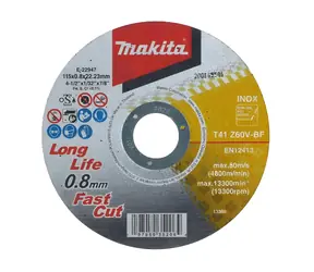 Makita Řezný kotouč na nerezovou ocel / Řezný kotouč / O 115x22,23 mm / tloušťka 0,8 mm / pro úhlové brusky