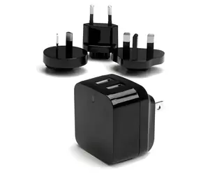 StarTech cestovní USB nabíječka černá / Cestovní adaptér / 2x USB / mezinárodní