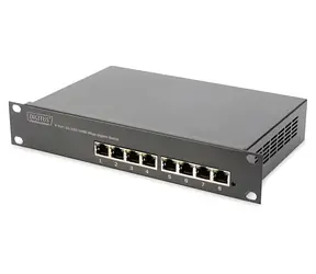 Digitus DN-80114 / Switch / 8x Gigabit RJ45 / Unmanaged / 1U kovové pouzdro / bez ventilátoru