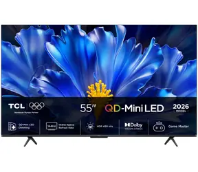 55" TCL 55QLED810L černá / Televize / 4K UHD / Mini LED / 144Hz / Google TV / 4x HDMI 2.1 / DVB-T2/C/S2 / 30W repro