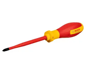 BOSCH Izolovaný šroubovák PZ2x125 mm / Šroubovák / Pozidriv / Izolace do 1000 V
