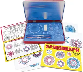 SPIROGRAPH Kreativní sada Retro Tin / Ozubená kolečka a kroužky / 2 pera v balení