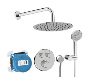 Ideal Standard CeraTherm Navigo chrom / Sprchový set s termostatem pod omítkou / s tělesem / 3 proudy / průměr 25 cm