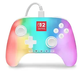 PowerA Ovladač pro Nintendo Switch 2 bílý / Herní ovladač / Kabelový / Podsvícený