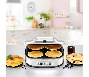 Rommelsbacher PC 1800 stříbrná / Palačinkovač / 1800 W / 4 plechy O 13,5 cm / LED displej