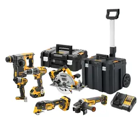 DeWalt Sada AKU nářadí 12 dílů / Sada aku nářadí / 18V / 6 nástrojů / 3x 5,0Ah / kufr TSTAK