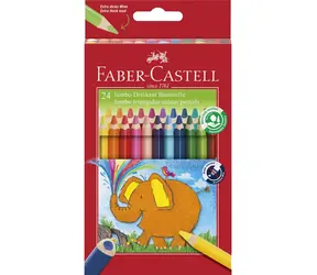 FABER-CASTELL Pastelky trojhranné Jumbo / tloušťka 5,4 mm / 24 ks / papírová krabička
