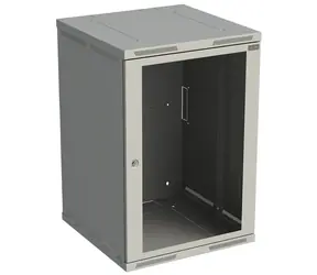 Solarix SENSA-18U-66-11-G šedá / Nástěnný rozvaděč / 600 mm / 18U / dveře sklo / RAL 7035