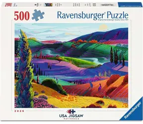 RAVENSBURGER Puzzle Zvlněné kopce / 500 dílků / USA Jigsaw Nationals 2026