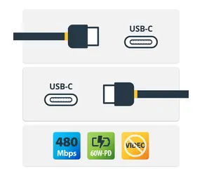 StarTech USB-C na USB-C černá / Napájecí kabel / Power Delivery 60W / 4 m