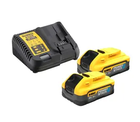 DeWalt POWERSTACK Startovací sada 18V / Aku sada příklepové vrtačky a rázového utahováku / 2x aku 5,0 Ah / kufr Tstak II