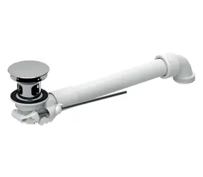 Geberit Úsporný sifon pro umyvadla s přepadem chrom / Sifon / výpusť s táhlem / G 1 1/4" / úzké provedení
