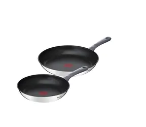 TEFAL Daily Cook G7132S55 Sada pánví 24/28 cm / Nerezová ocel / Titanový nepřilnavý povrch / Do trouby i myčky