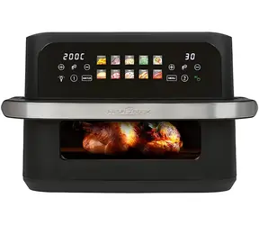 ProfiCook FR 1313 H nerez/černá / Dualní horkovzdušná fritéza / 2400W / 10l / 80-200°C / 10 programů