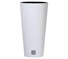 PROSPERPLAST Květináč Rato Tubus s vkladem bílá 30 cm / Objem 27 l / Výška 57,2 cm / Plast