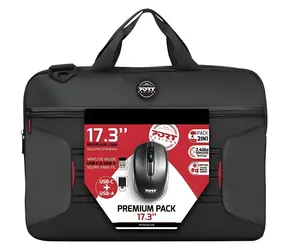 PORT DESIGNS Premium Pack 17.3" černá / Brašna na notebook / s bezdrátovou myší