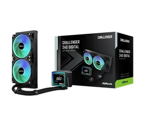 ASRock Challenger 240 Digital ARGB černá / Vodní chlazení CPU / 2x 120mm / 31 dB / 62,6 CFM / Intel + AMD