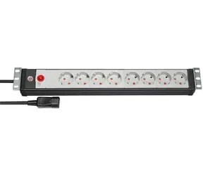 Brennenstuhl Premium Line 19" napájecí lišta černá / Napájecí lišta / 8x zásuvka / IEC C14 / 3 m / 1,5U