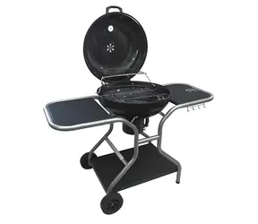 CATTARA Gril na dřevěné uhlí kotlový PESCARA 55 cm / Rošt O 54 cm / nerezové víko s teploměrem / pojízdný