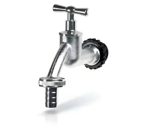 Prosperplast Kovový kohoutek k sudu na dešťovou vodu stříbrný / Kohoutek / Závit 3/4" / Kov