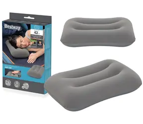 Bestway 67121 šedá / Nafukovací polštář / semišový povrch / 42 cm