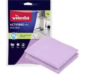 Vileda Actifibre Pro růžová / Utěrka z mikrovlákna / Univerzální / Nezanechává šmouhy / Praní 60 °C