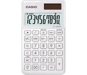CASIO SL-1000SC-WE bílá / Kalkulačka / desetimístná / duální napájení