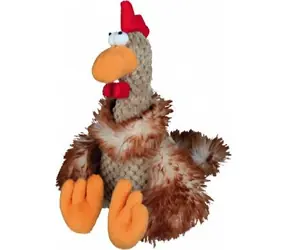 TRIXIE Plyšová hračka Kohout 22 cm / Hračka pro psa / plyš / se zvukem / oranžová