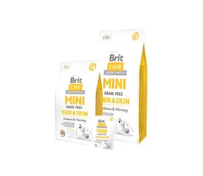 Brit Care Mini Grain Free Hair & Skin 400 g / Kompletní krmivo pro psy / hypoalergenní / péče o srst a kůži