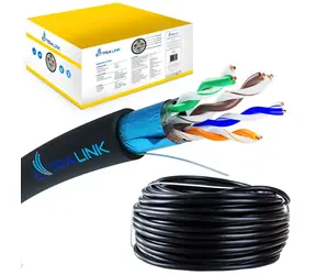 Extralink CAT5E FTP / Síťový kabel / kroucená dvojlinka / drát / venkovní / 100 m / černý