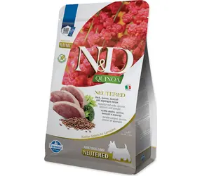 Farmina N&D Quinoa Dog Neutered Adult Mini kachna 2,5 kg / Granule pro psy / brokolice & chřest