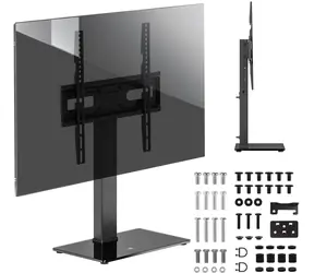 Maclean stolní držák TV černá / VESA 75x75-400x400 mm / 32-65” / nosnost 40 kg / výškové a úhlové nastavení