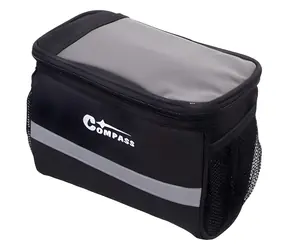 COMPASS Brašna na řídítka černá / Voděodolná / Reflexní prvky / Kapsa na telefon / Objem 3,5 l