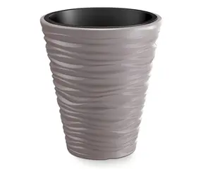 PROSPERPLAST SAND s vkladem Mocca 34,5 cm / Květináč / Výška 38,5 cm / Objem 21 l