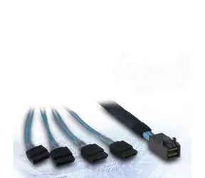 Inter-Tech Kabel SFF-8643 na 4x SATA / Kabel / 4x SATA 7-pin / St/St / 0,5 m