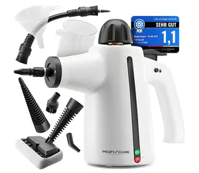 ProfiCare DR 3145 černo-bílá / Parní čistič / 1050 W / 3,7 bar / 0,35 l