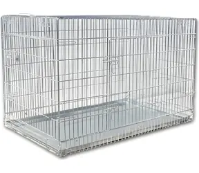 Přepravní klec M 107x68x75 cm / Klec pro psy / pozink / nosnost 15 kg / 2 dvířka