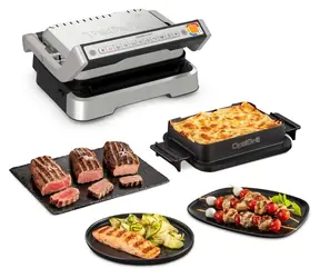 Tefal Optigrill GC774D30 4v1 černá, stříbrná / Elektrický gril / 2100 W / 9 programů / snímatelné desky