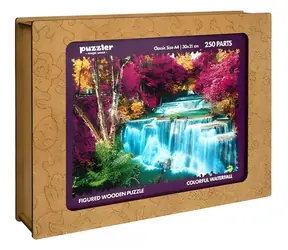 PUZZLER Dřevěné puzzle Barevný vodopád / 250 dílků / 297 x 210 mm