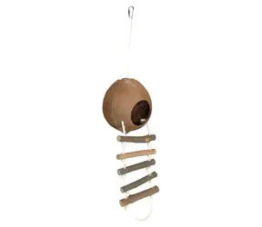 TRIXIE Kokosový domek pro křečky s žebříkem hnědá / průměr 13 cm / výška 56 cm