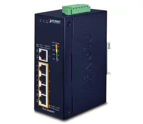 Planet IGS-504HPT / Switch průmyslový / 5x Gigabit RJ-45 / 4x PoE+ 802.3at / IP40 / -40 až 75 °C