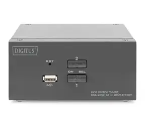 Digitus DS-12862 / KVM switch / DisplayPort / DualView / 2 porty / 4K Ultra HD