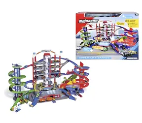MAJORETTE Garáž Super City / 6 autíček a vlak / motorizovaný výtah / 128 x 78 x 73 cm