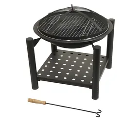 CATTARA Ohniště SABATINI s grilovací mřížkou a poklopem / O 48 cm / 54 x 55 x 54 cm