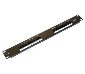 XtendLan 19" černý / Patch panel / 16 portů / RJ-45 / Cat5E / 1U
